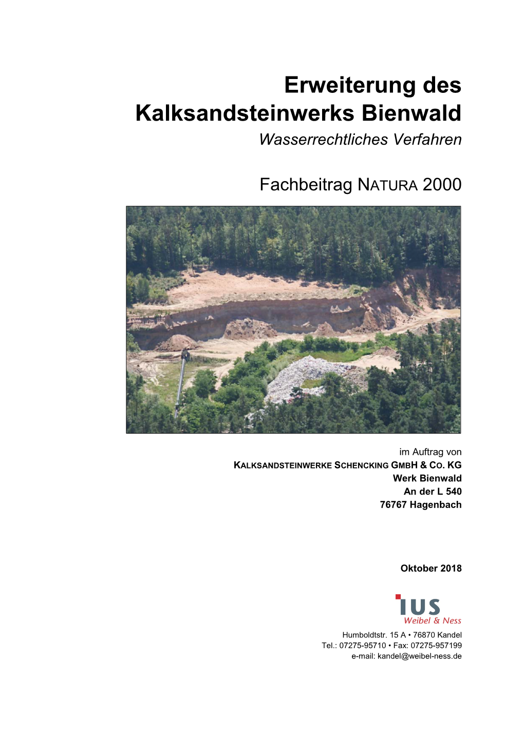 Erweiterung Des Kalksandsteinwerks Bienwald Wasserrechtliches Verfahren