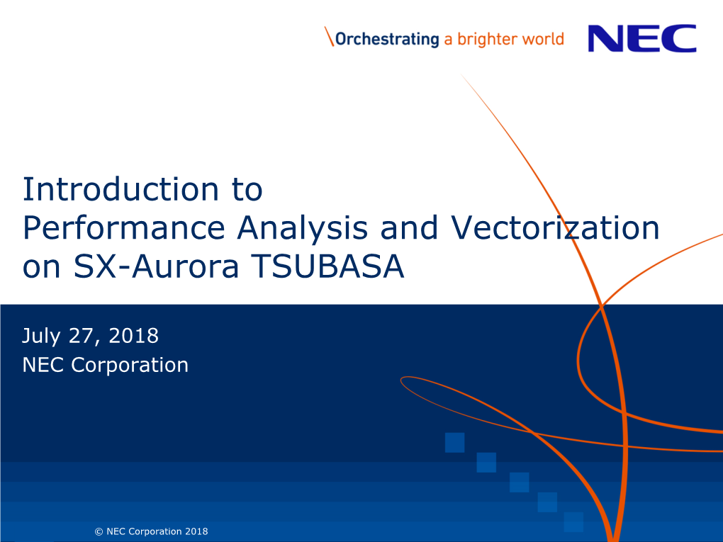 Introduction to Performance Analysis and Vectorization on SX-Aurora TSUBASA