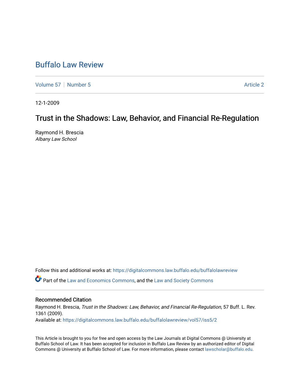 Law, Behavior, and Financial Re-Regulation