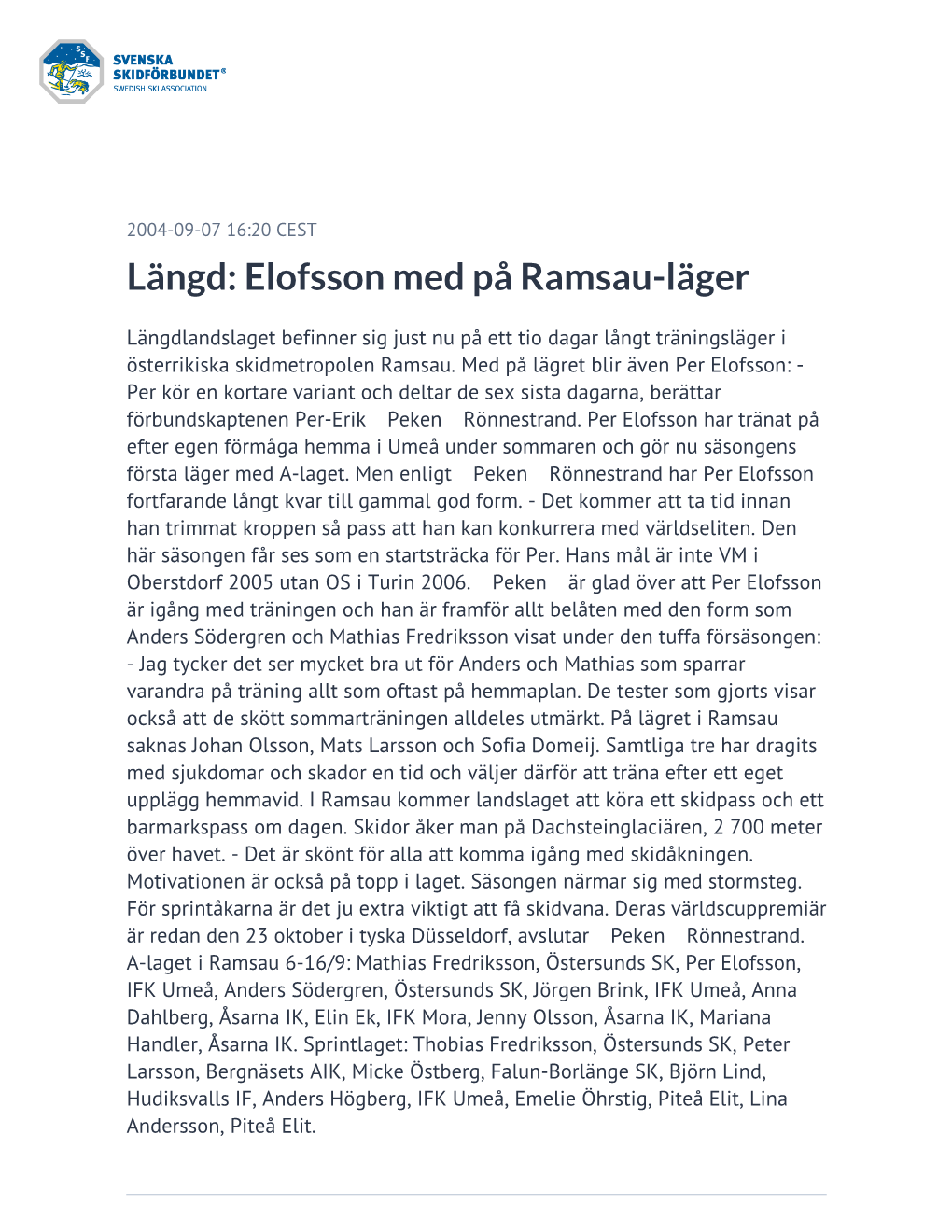 Elofsson Med På Ramsau-Läger