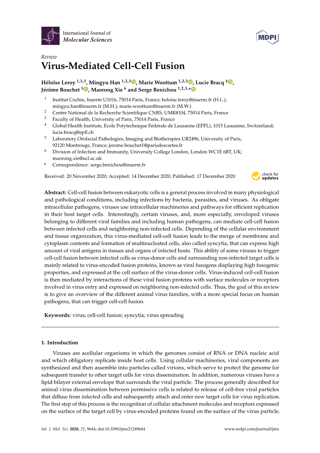 Virus-Mediated Cell-Cell Fusion