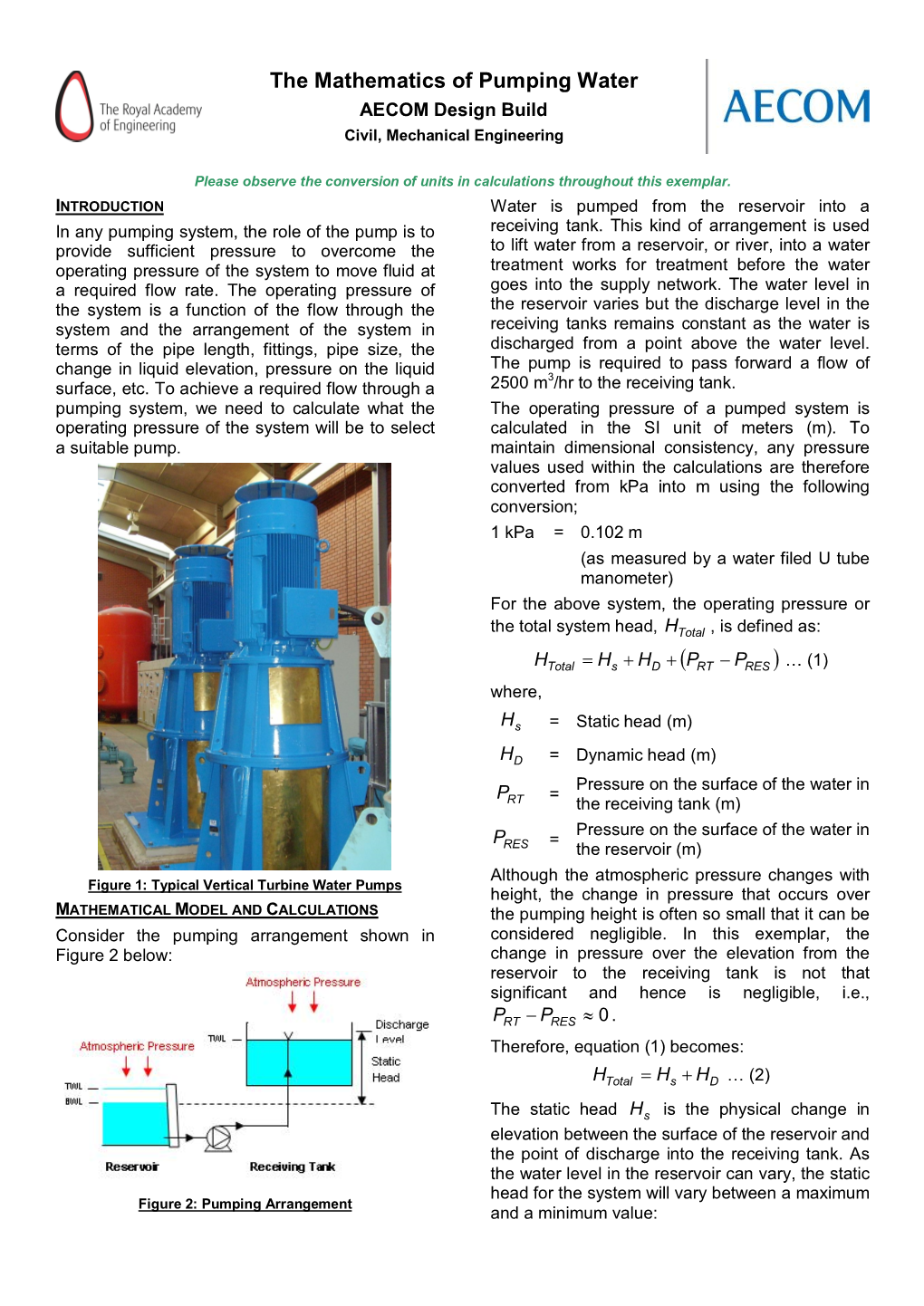 The Mathematics of Pumping Water AECOM Design Build Civil, Mechanical Engineering