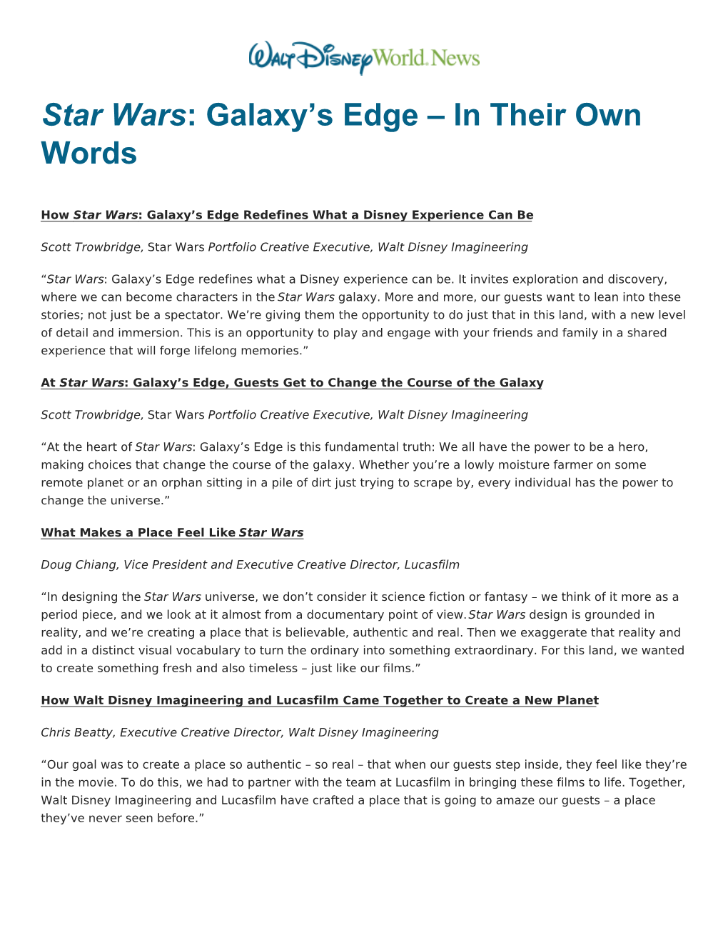 Star Wars: Galaxy's Edge