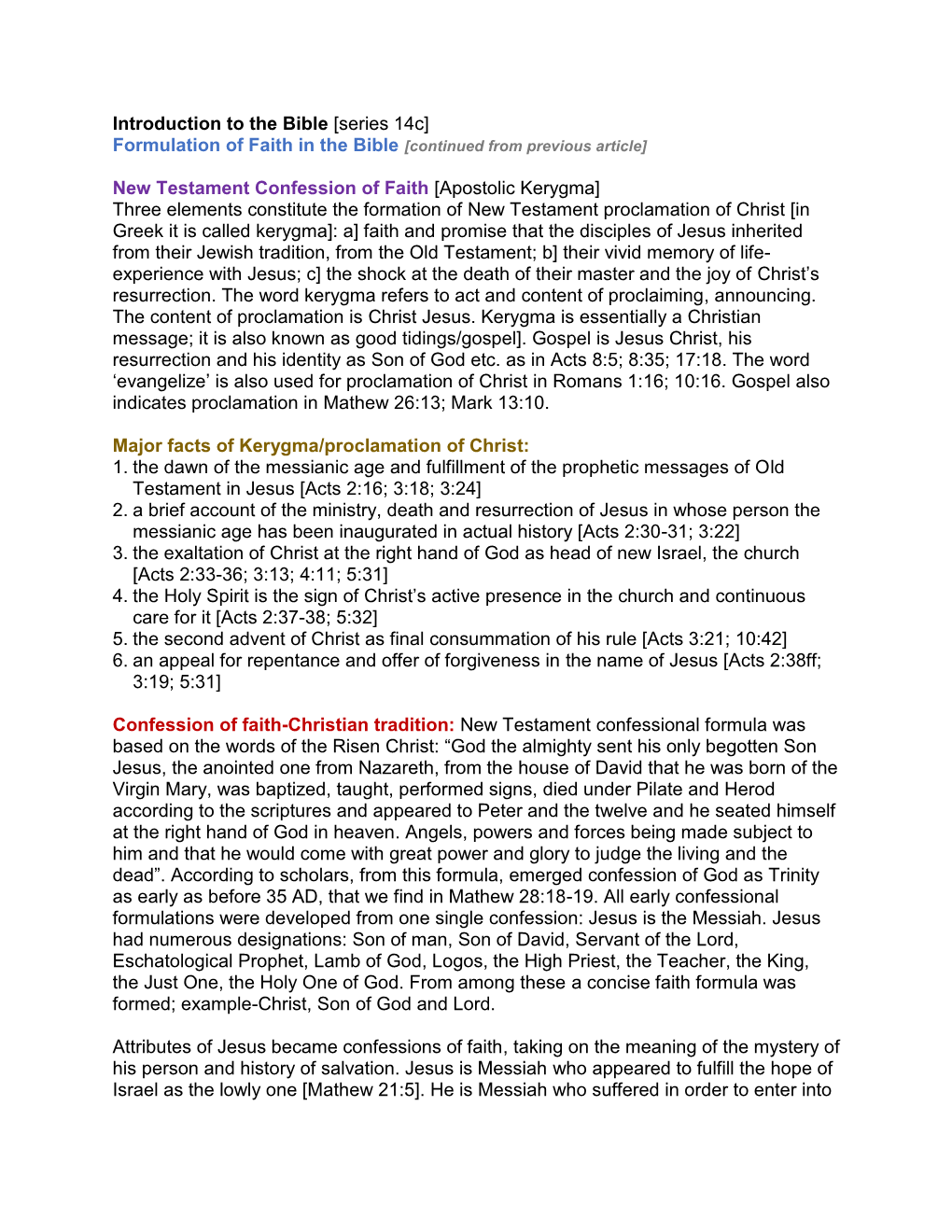 [Series 14C] Formulation of Faith in the Bible [Continued from Previous Article]