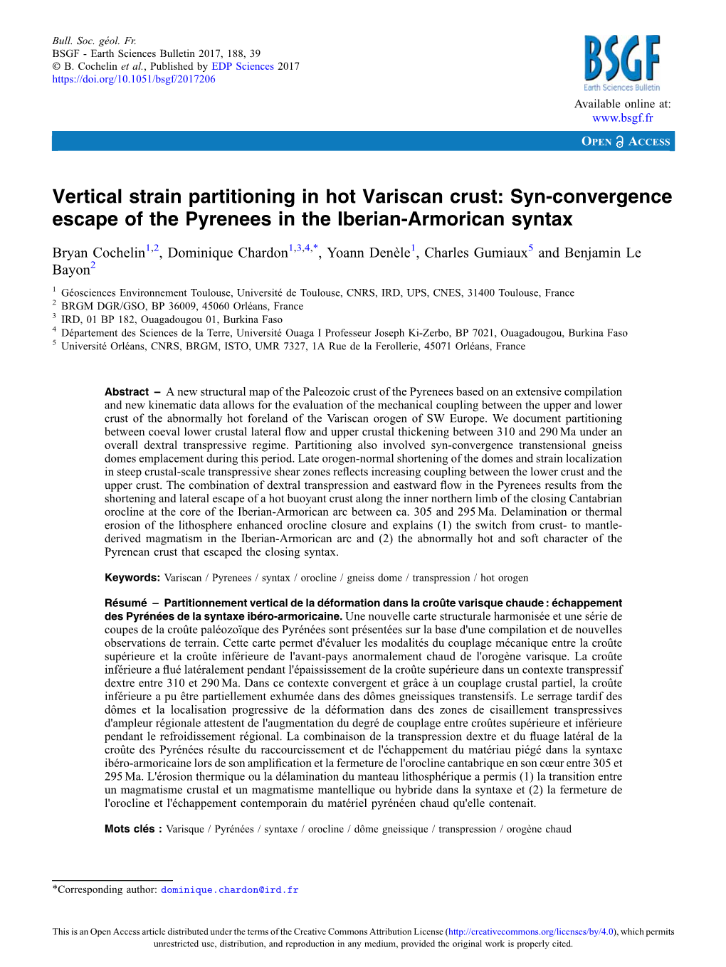 Vertical Strain Partitioning in Hot Variscan Crust : Syn-Convergence