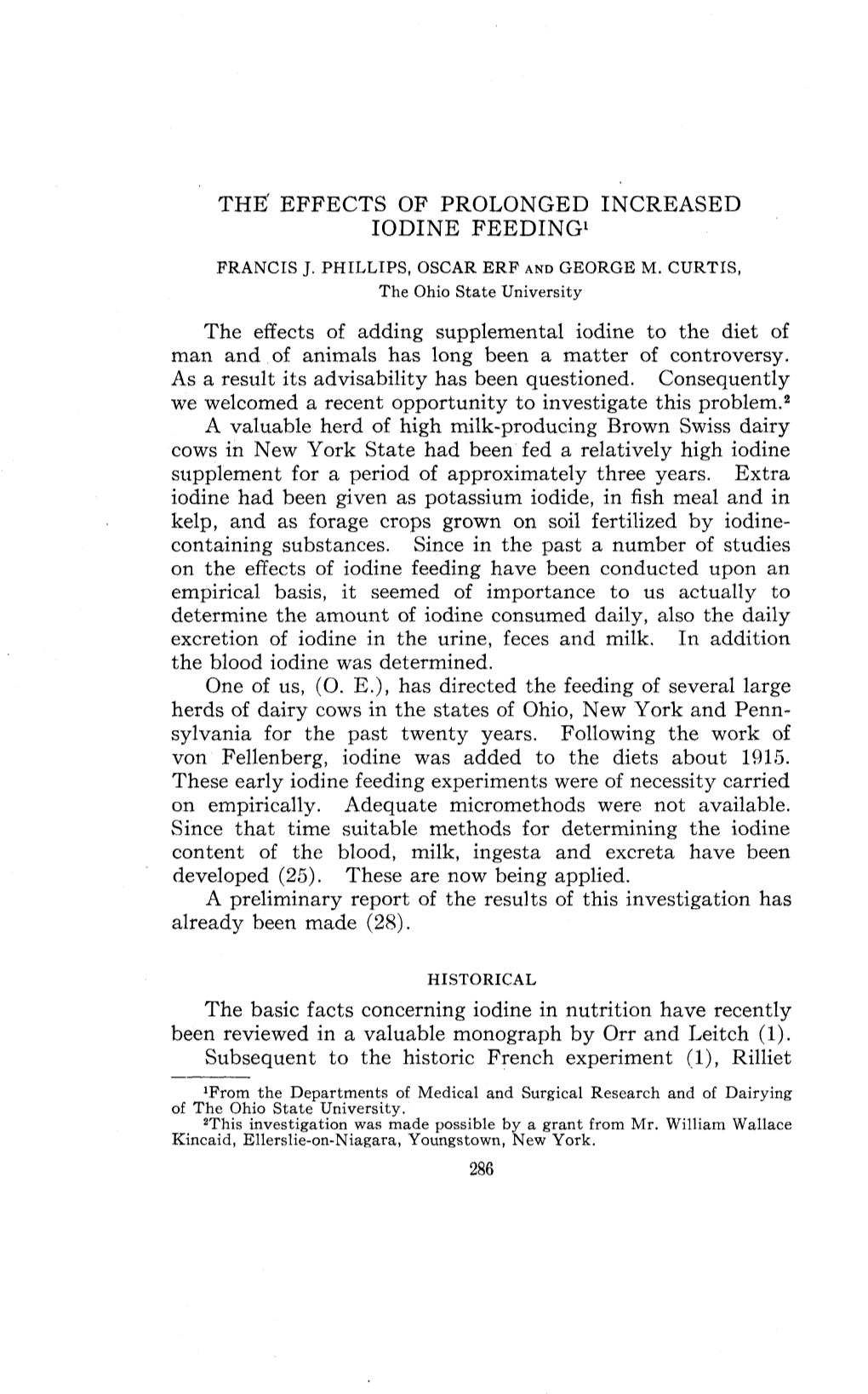 The Effects of Prolonged Increased Iodine Feeding1