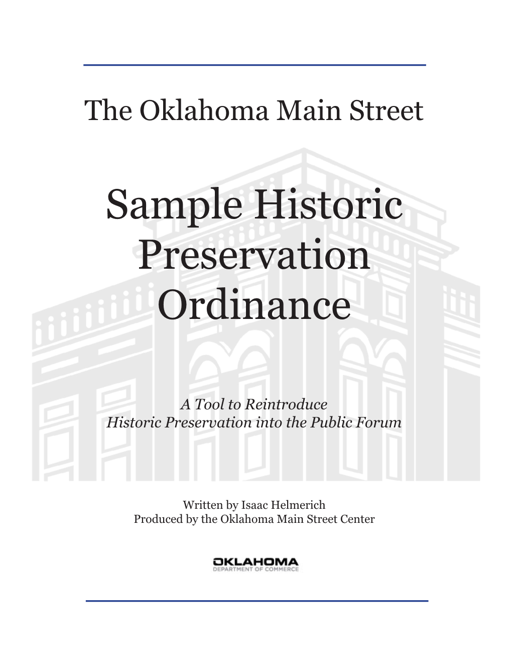 Sample Historic Preservation Ordinance