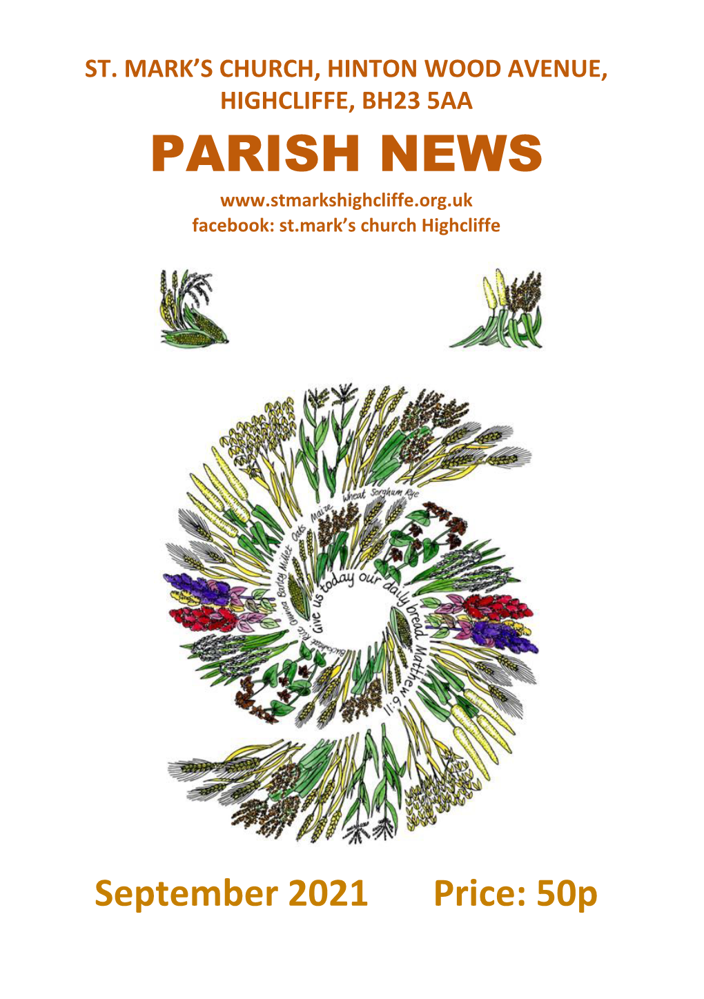 PARISH NEWS Facebook: St.Mark’S Church Highcliffe