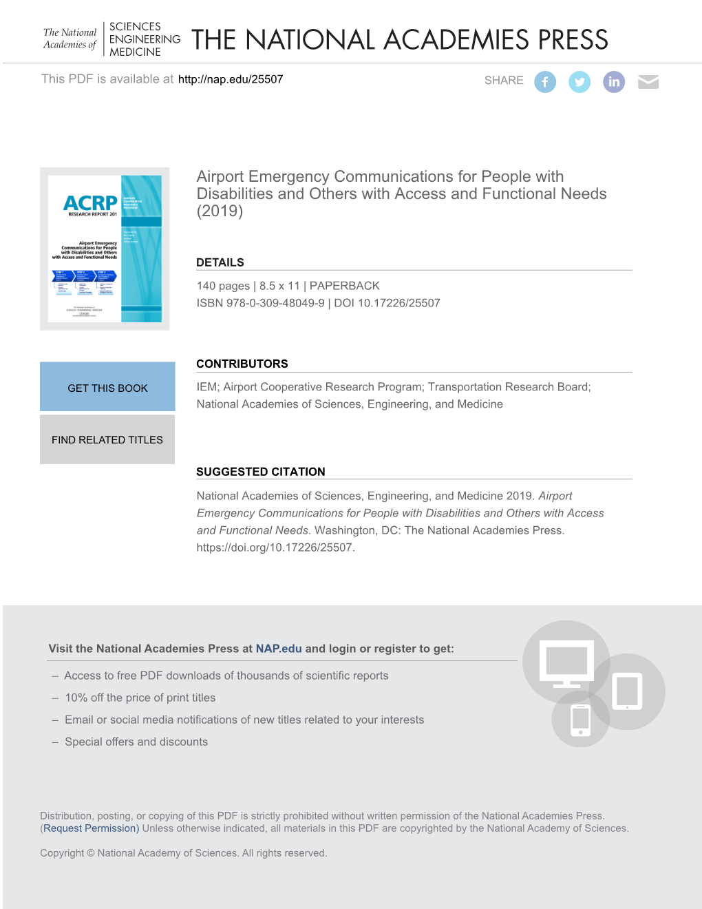 Airport Emergency Communications for People with Disabilities and Others with Access and Functional Needs (2019)