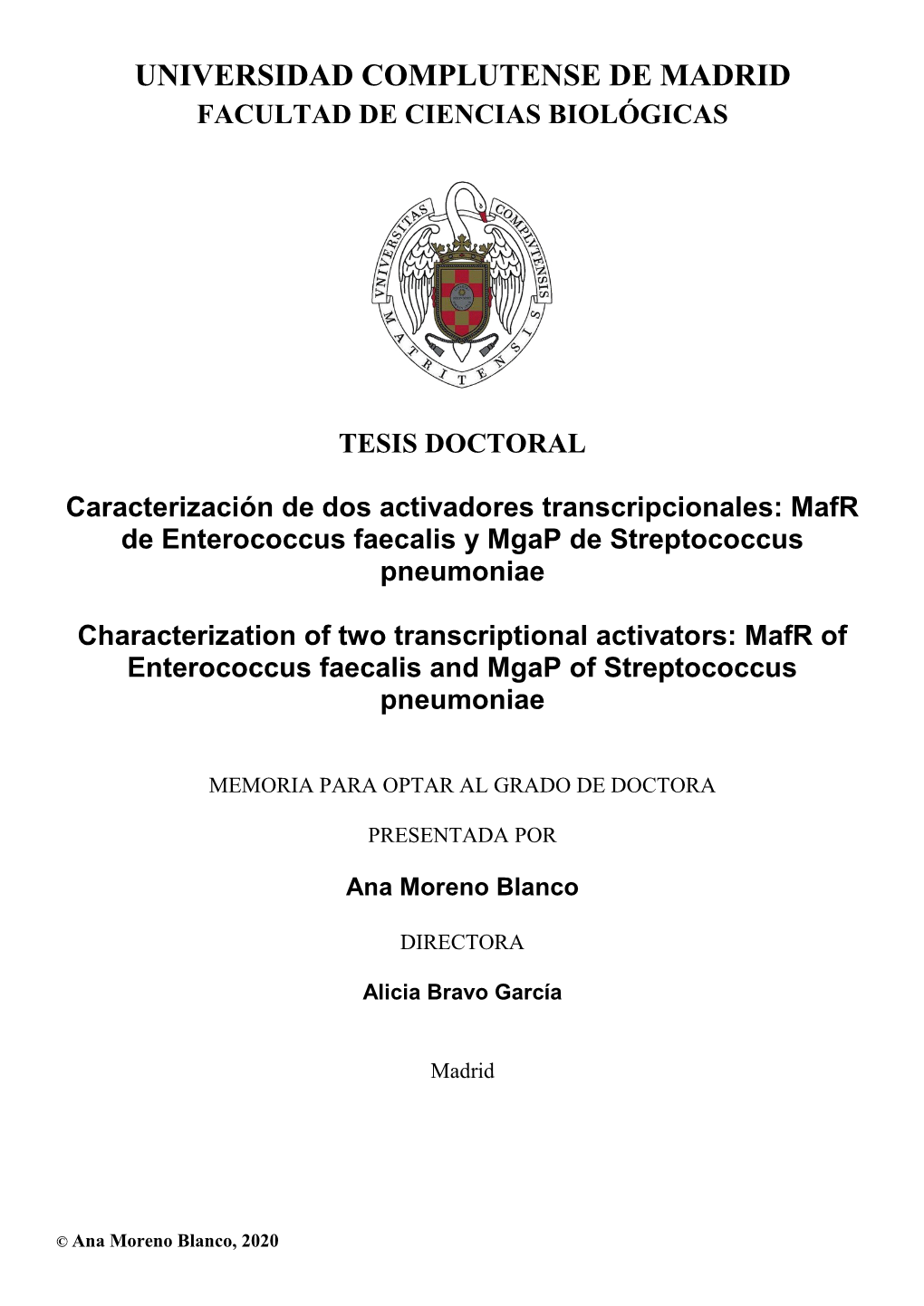 Mafr De Enterococcus Faecalis Y Mgap De Streptococcus Pneumoniae