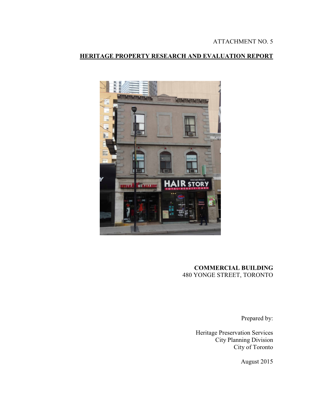 Heritage Property Research and Evaluation Report