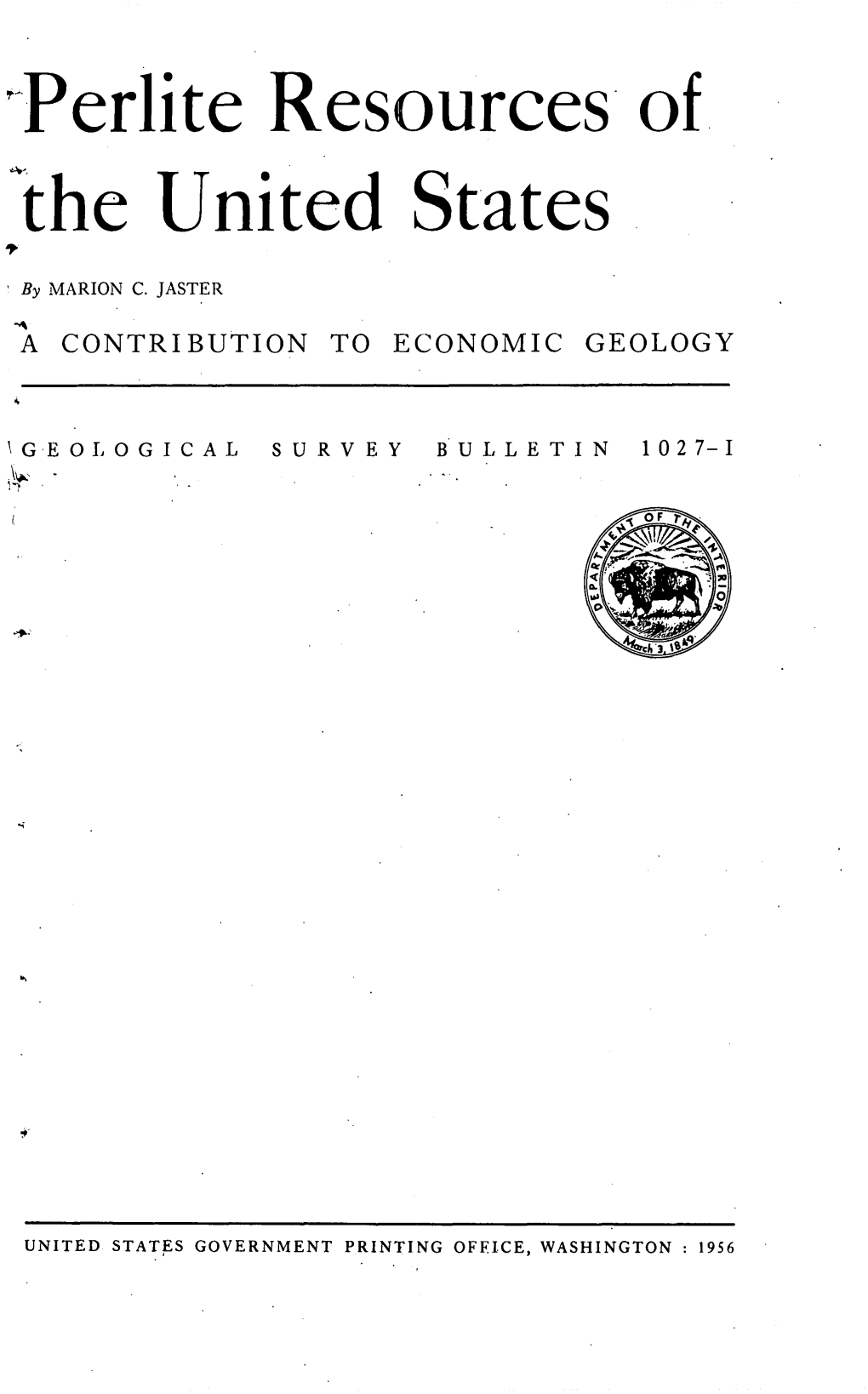 Perlite Resources of the United States