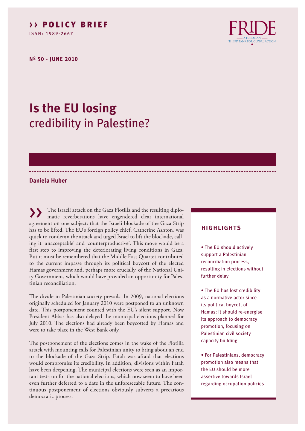 Is the EU Losing Credibility in Palestine?