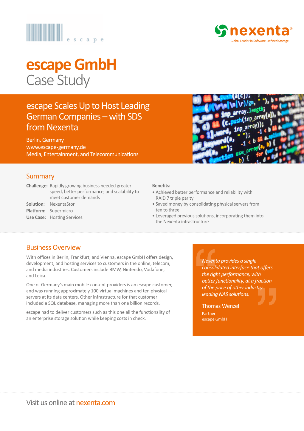 Escape Gmbh Case Study