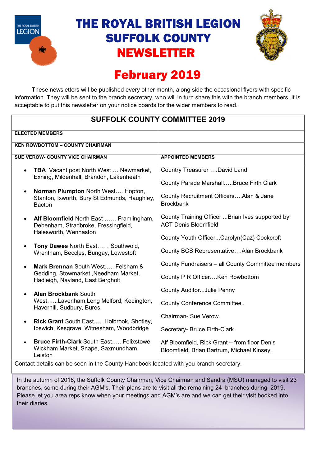 The Royal British Legion Suffolk County Newsletter