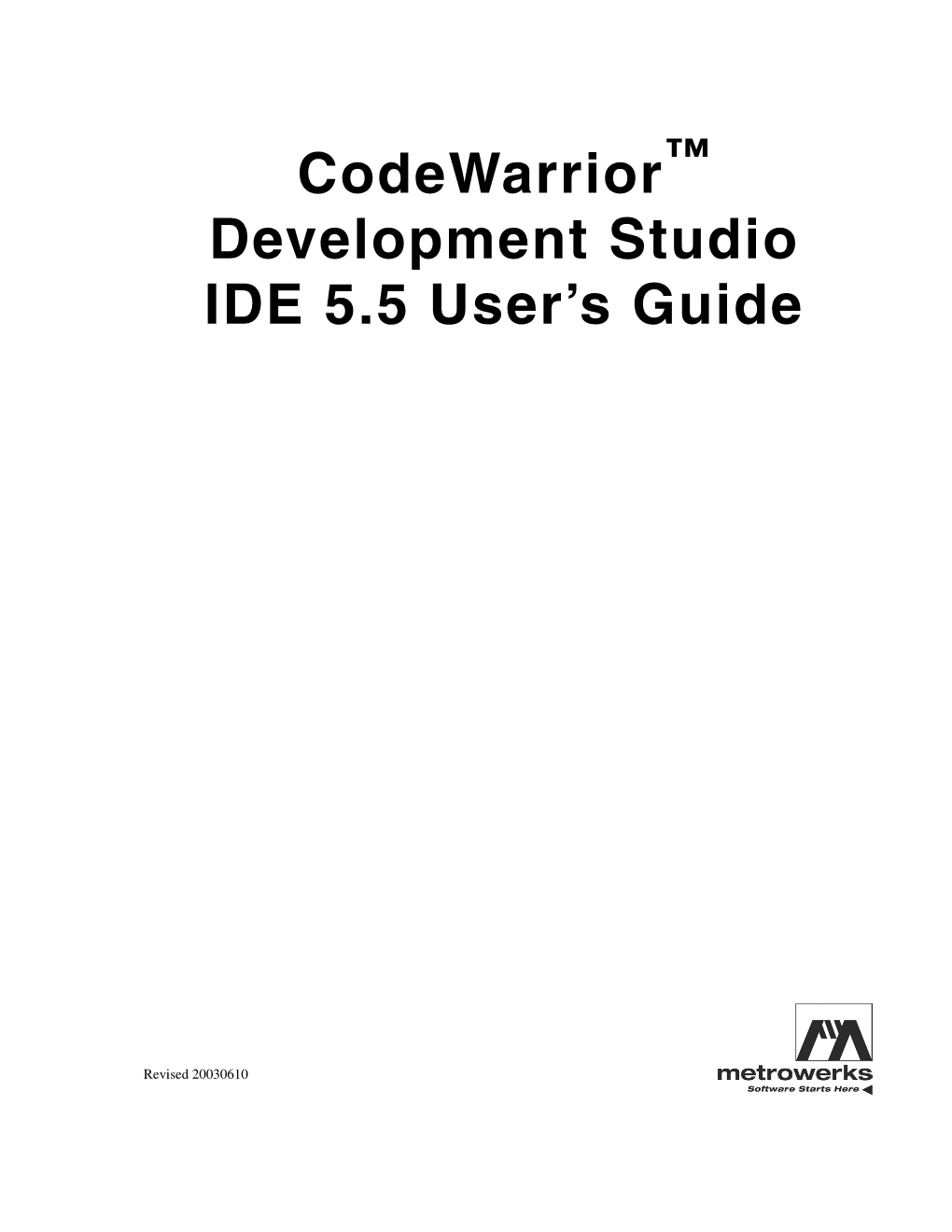 Codewarrior Development Studio IDE 5.5 User's Guide