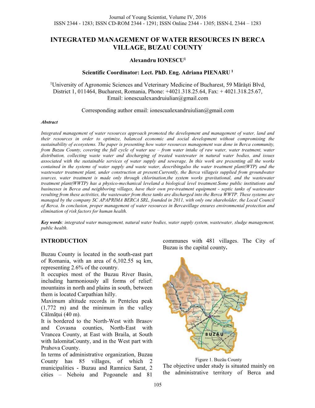 Integrated Management of Water Resources in Berca Village, Buzau County