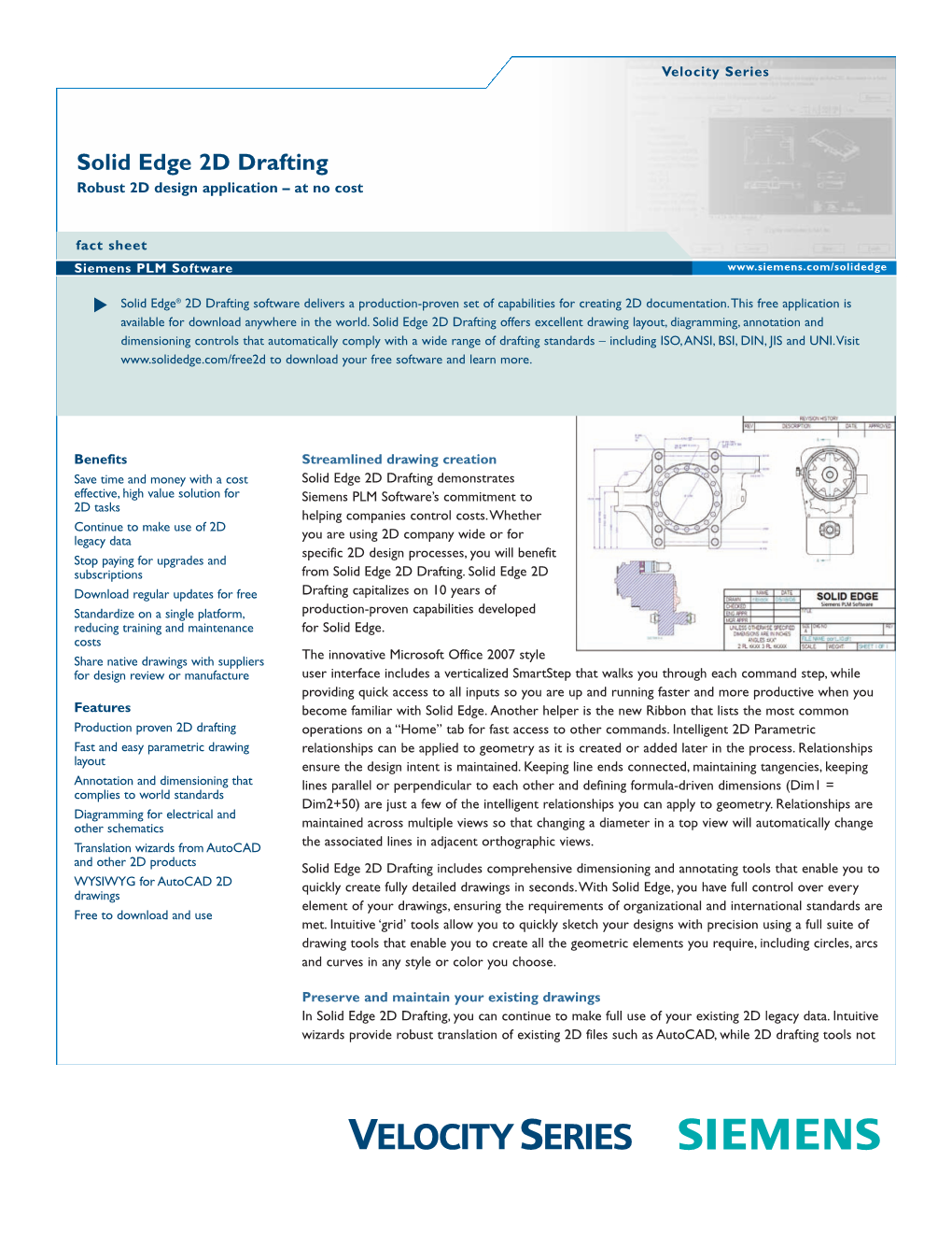 Solid Edge 2D Drafting Fact Sheet