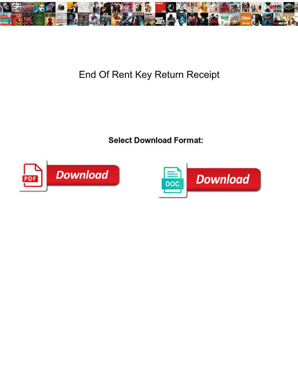 End of Rent Key Return Receipt