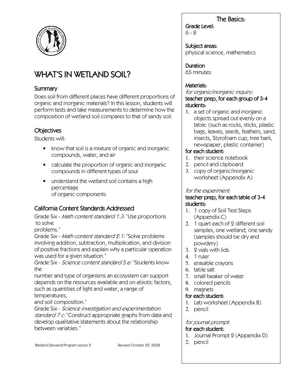 What's in Wetland Soil?