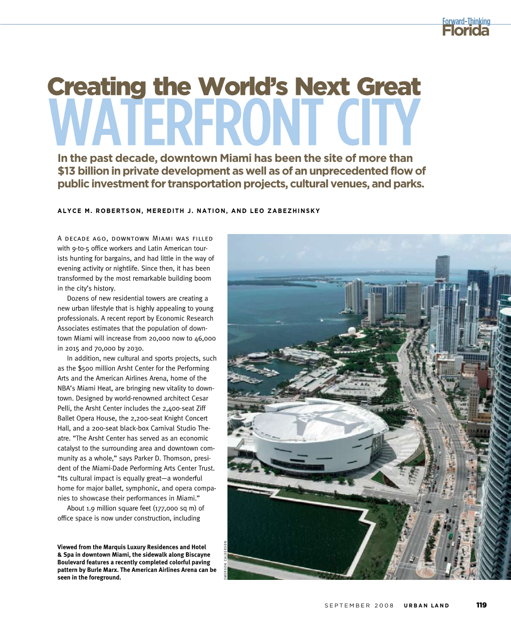 Urban Land September 2008 Forward-Thinking Florida