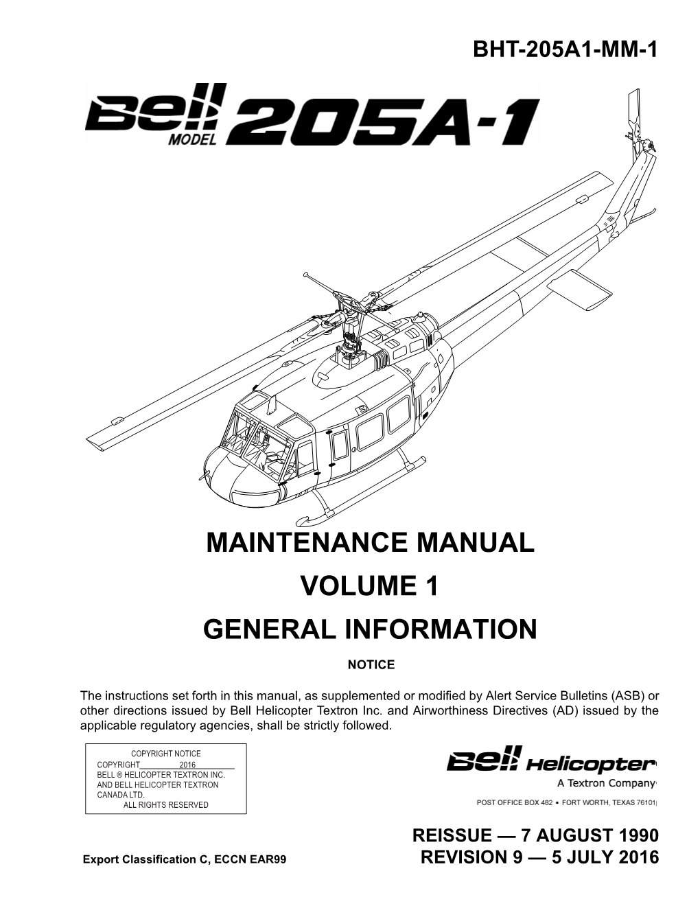 Maintenance Manual Volume 1 General Information