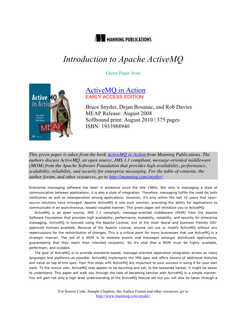 Introduction to Apache Activemq