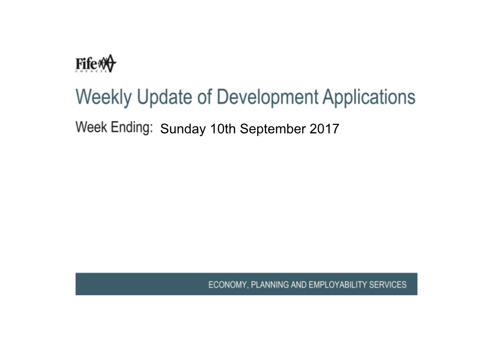 Weekly Update of Development Applications