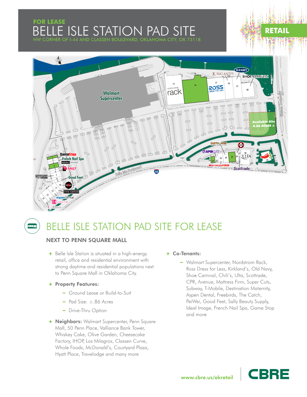 Belle Isle Station Pad Site Nw Corner of I-44 and Classen Boulevard, Oklahoma City, Ok 73118