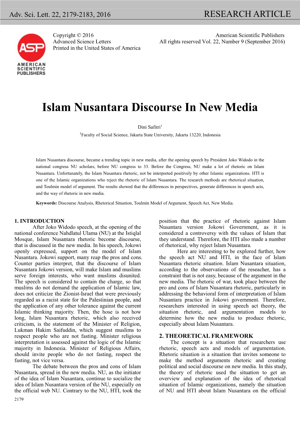 Islam Nusantara Discourse in New Media