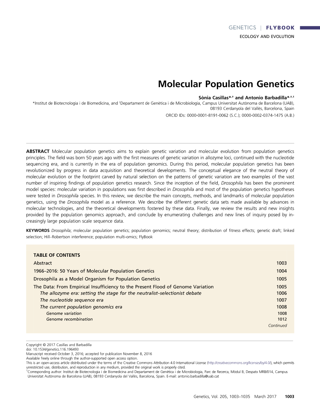 Molecular Population Genetics