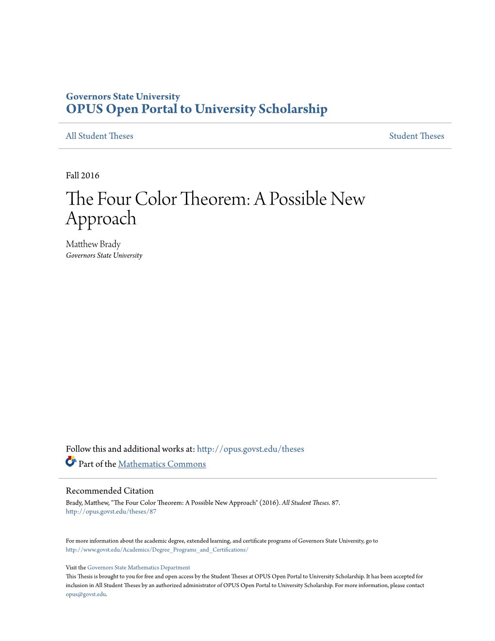 The Four Color Theorem: a Possible New Approach