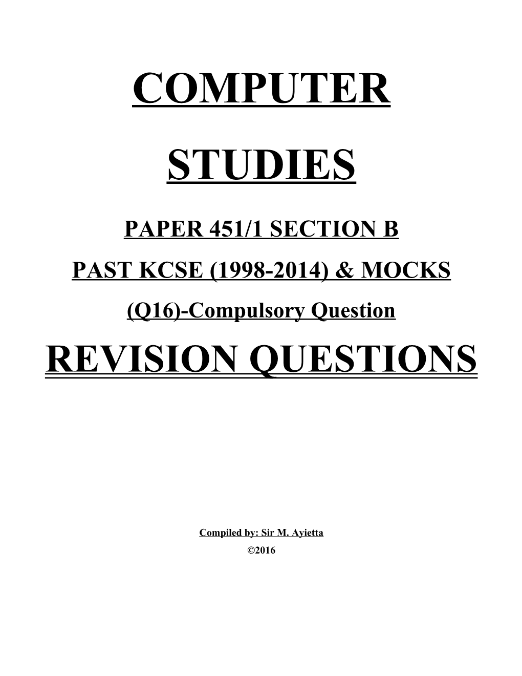 Computer Studies