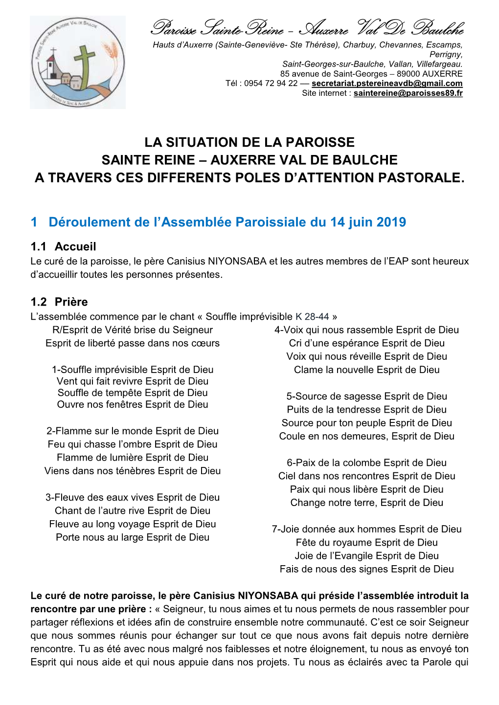 Paroisse Sainte-Reine – Auxerre Val De Baulche