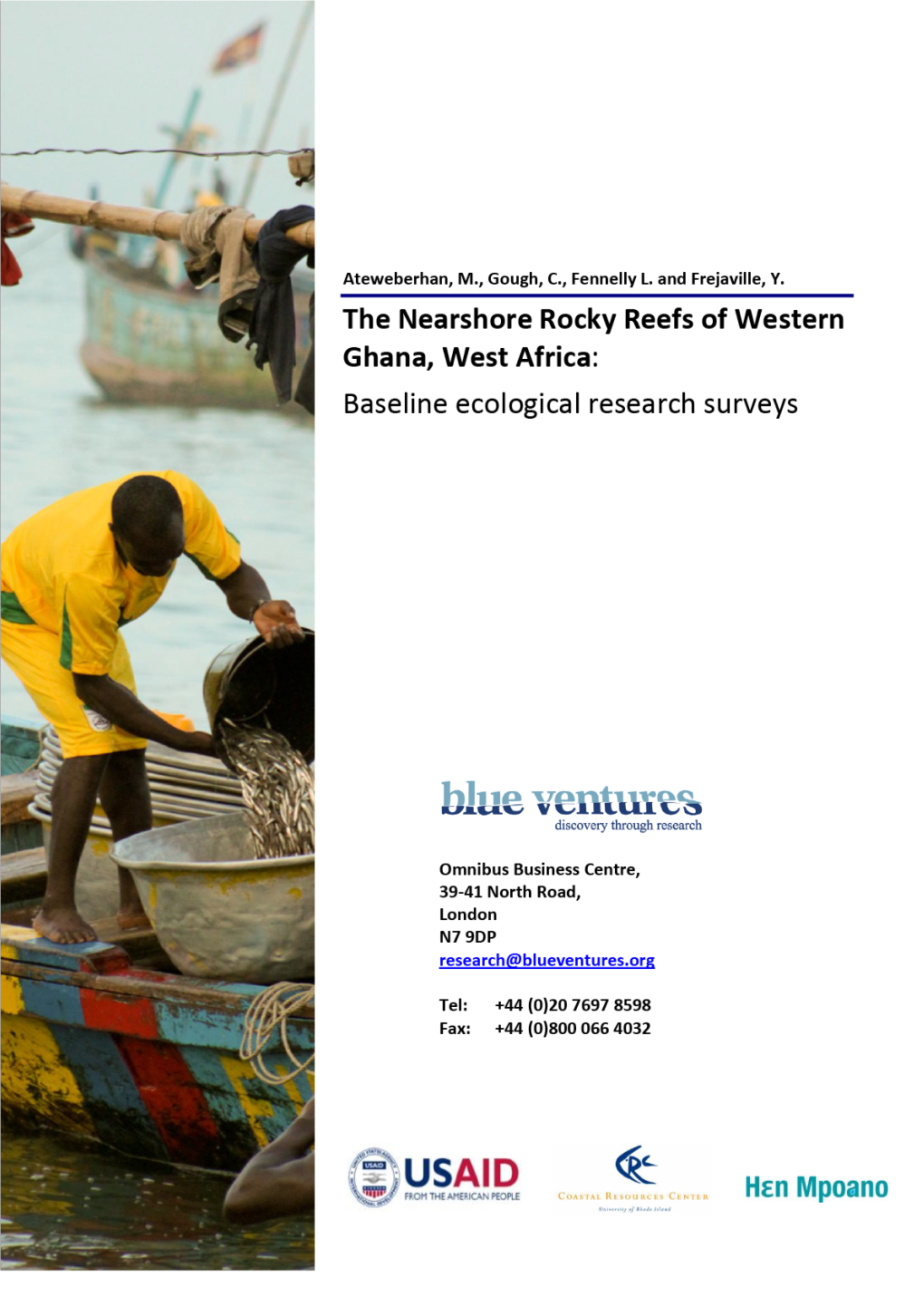 The Nearshore Rocky Reefs of Western Ghana, West Africa: Baseline Ecological Research Surveys