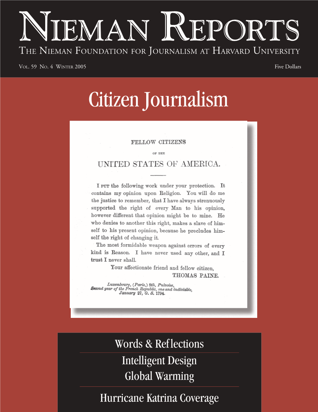 Nieman Reports Winter 2005 Vol. 59 No. 4