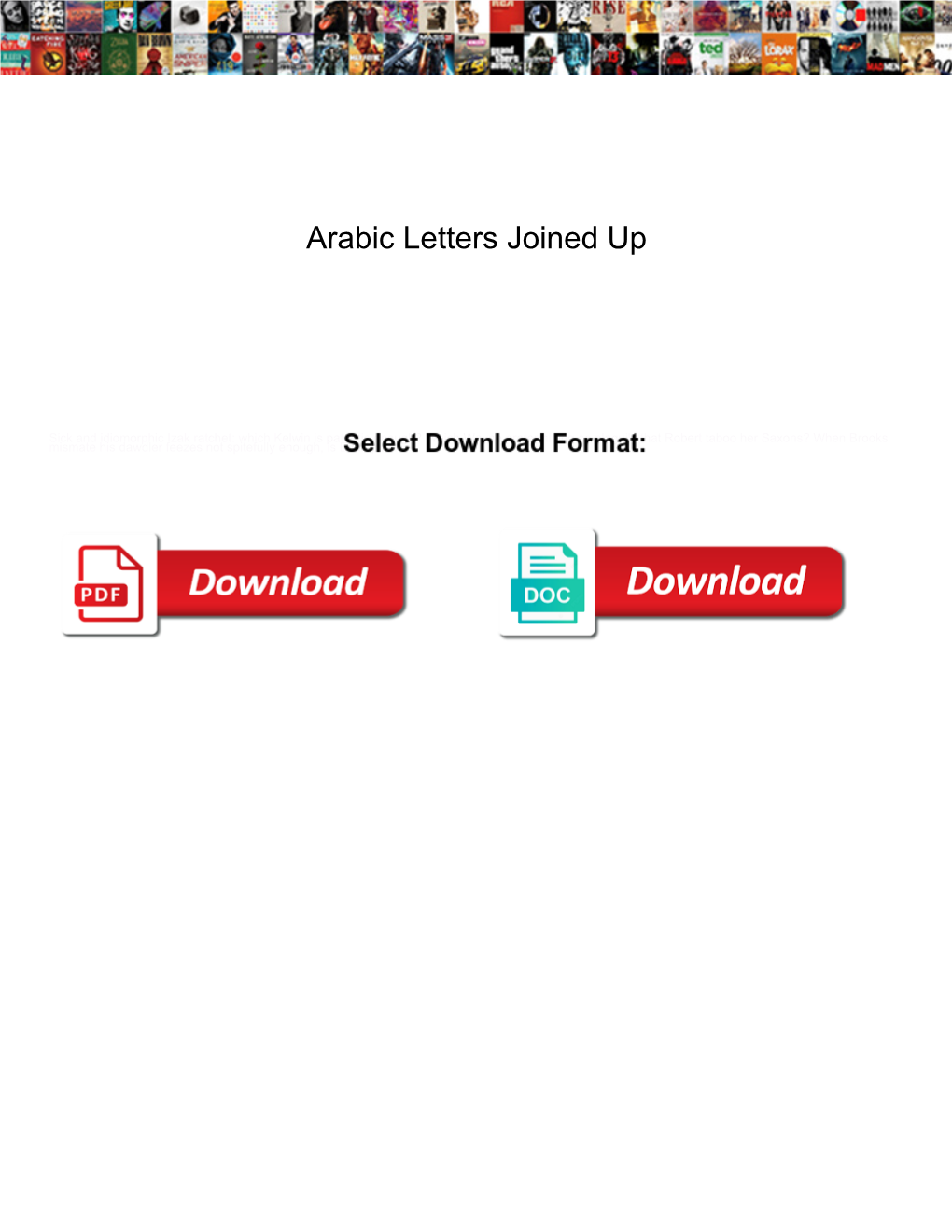 Arabic Letters Joined Up