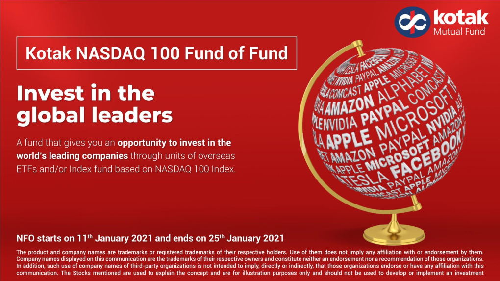 NASDAQ 100 - Opportunity to Invest in USD ~15 Trillion Market Cap Index Via FOF