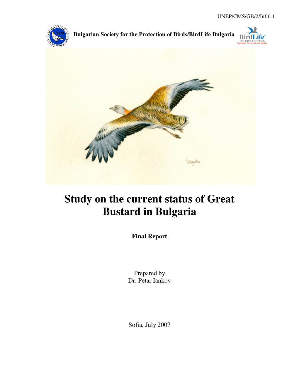 Study on the Current Status of Great Bustard in Bulgaria