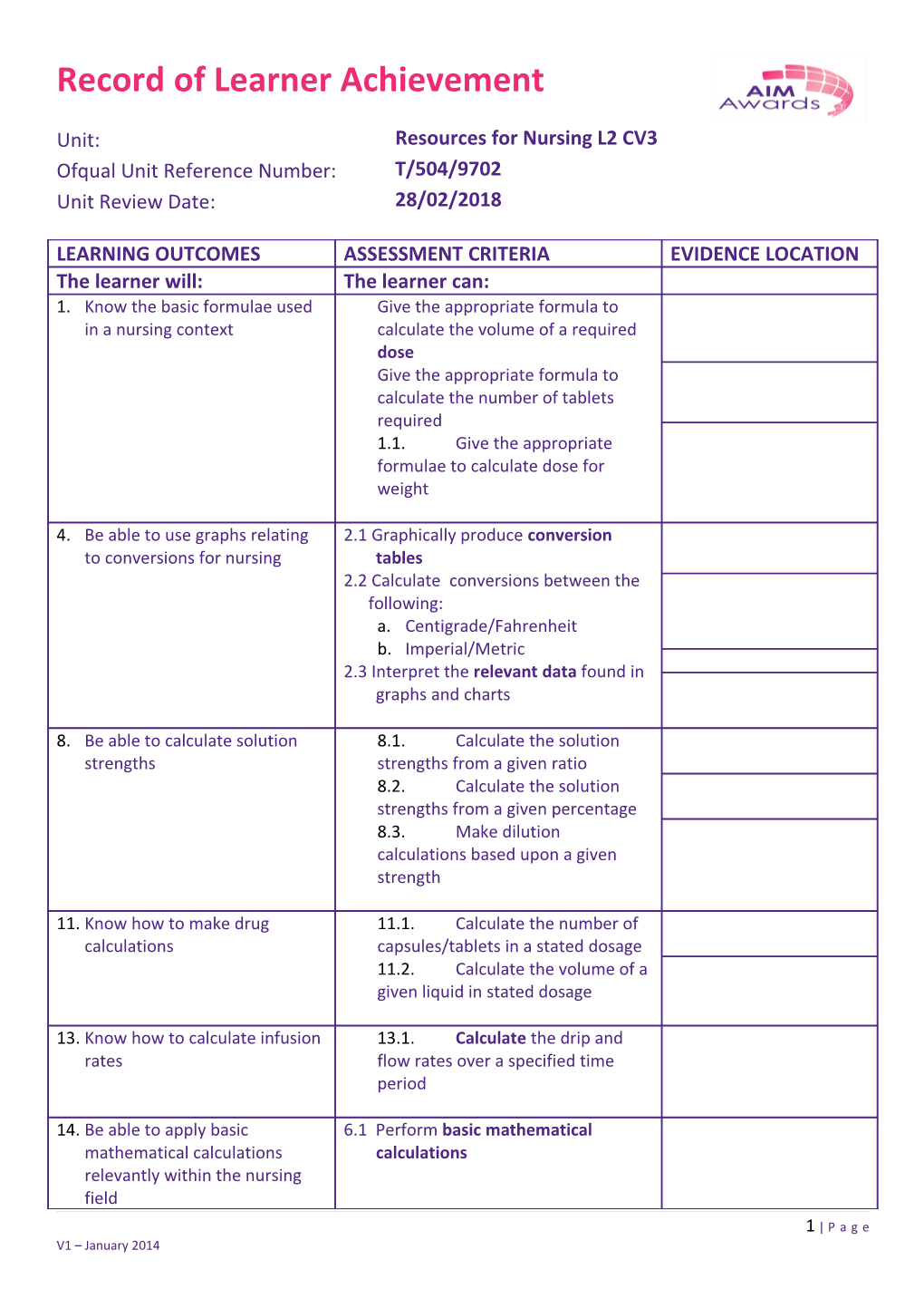 Assessment Requirements s1