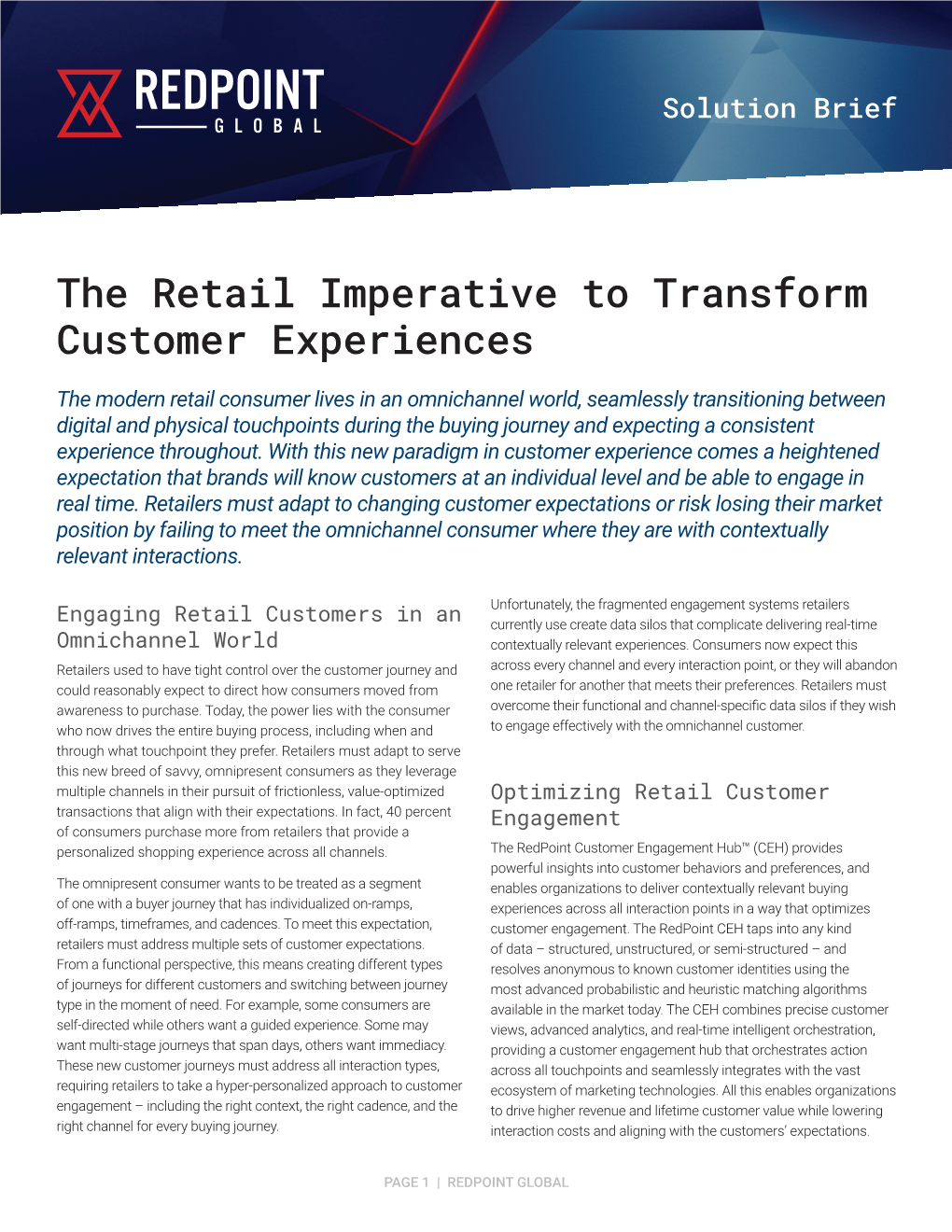 The Retail Imperative to Transform Customer Experiences