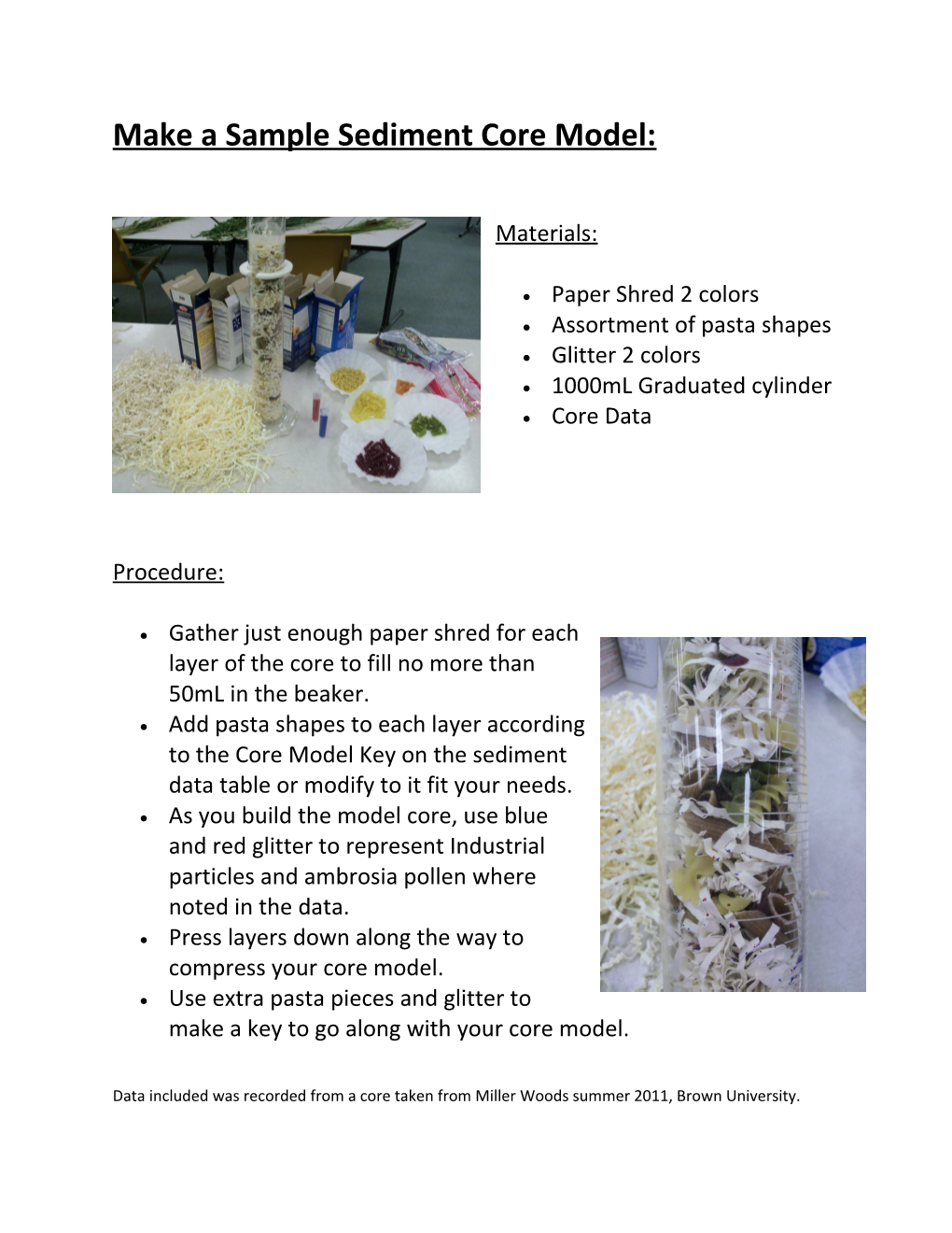 Make a Sample Sediment Core Model