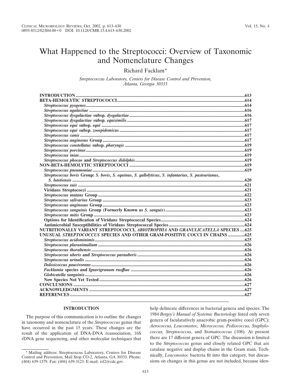 What Happened to the Streptococci