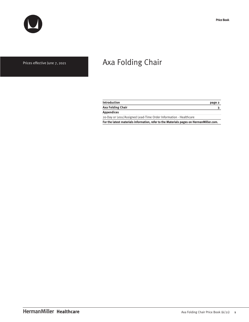 Price Book: Axa Folding Chair