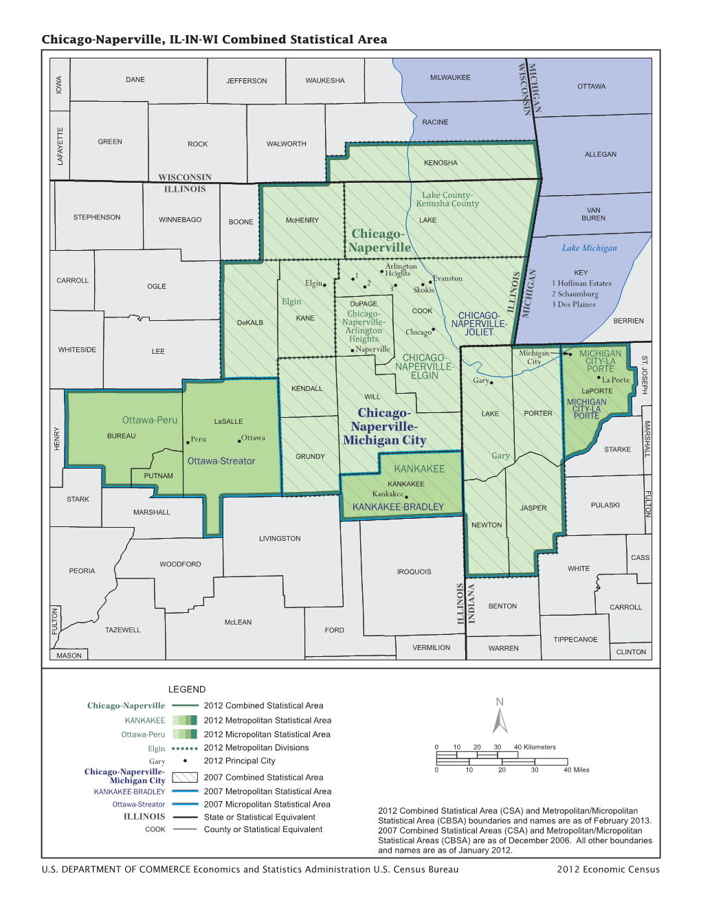 Chicago-Naperville, in Combined Statistical Area