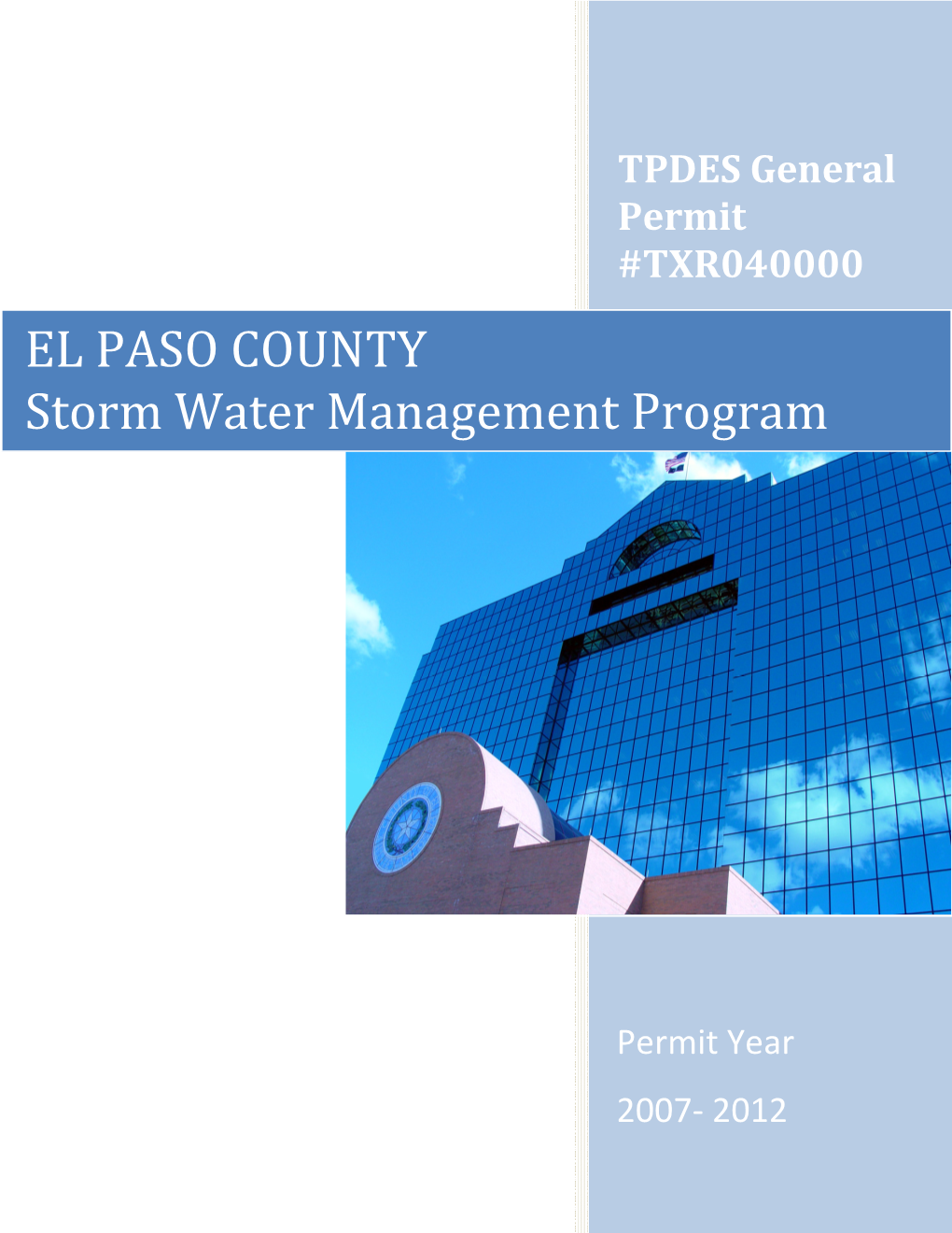 EL PASO COUNTY Storm Water Management Program