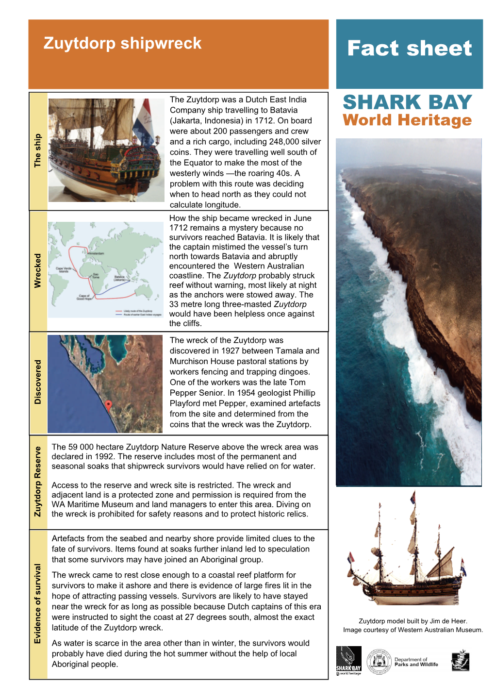 Zuytdorp Shipwreck Fact Sheet