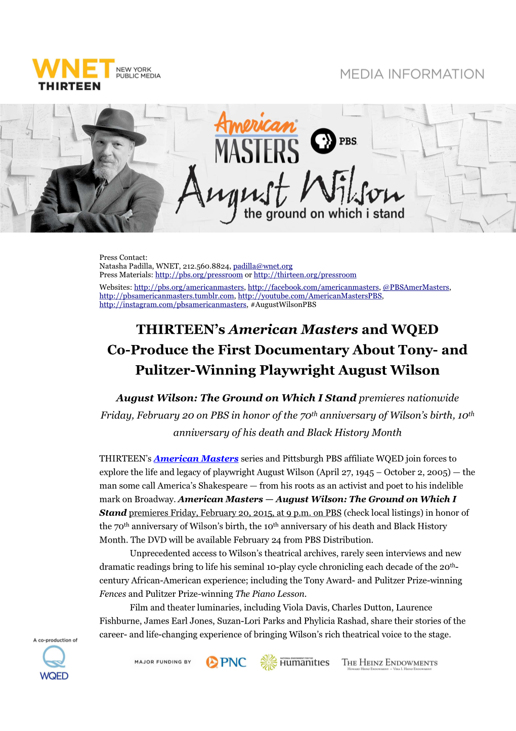 AM Augustwilson Press Release Finalrev011315