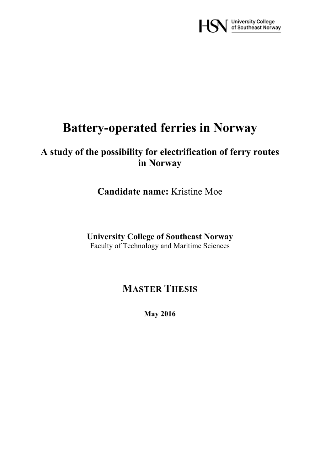 Battery - Operated Ferries in Norway