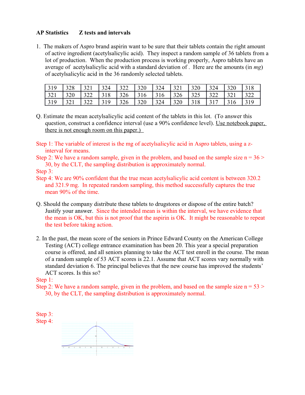 AP Statistics Z Tests and Intervals